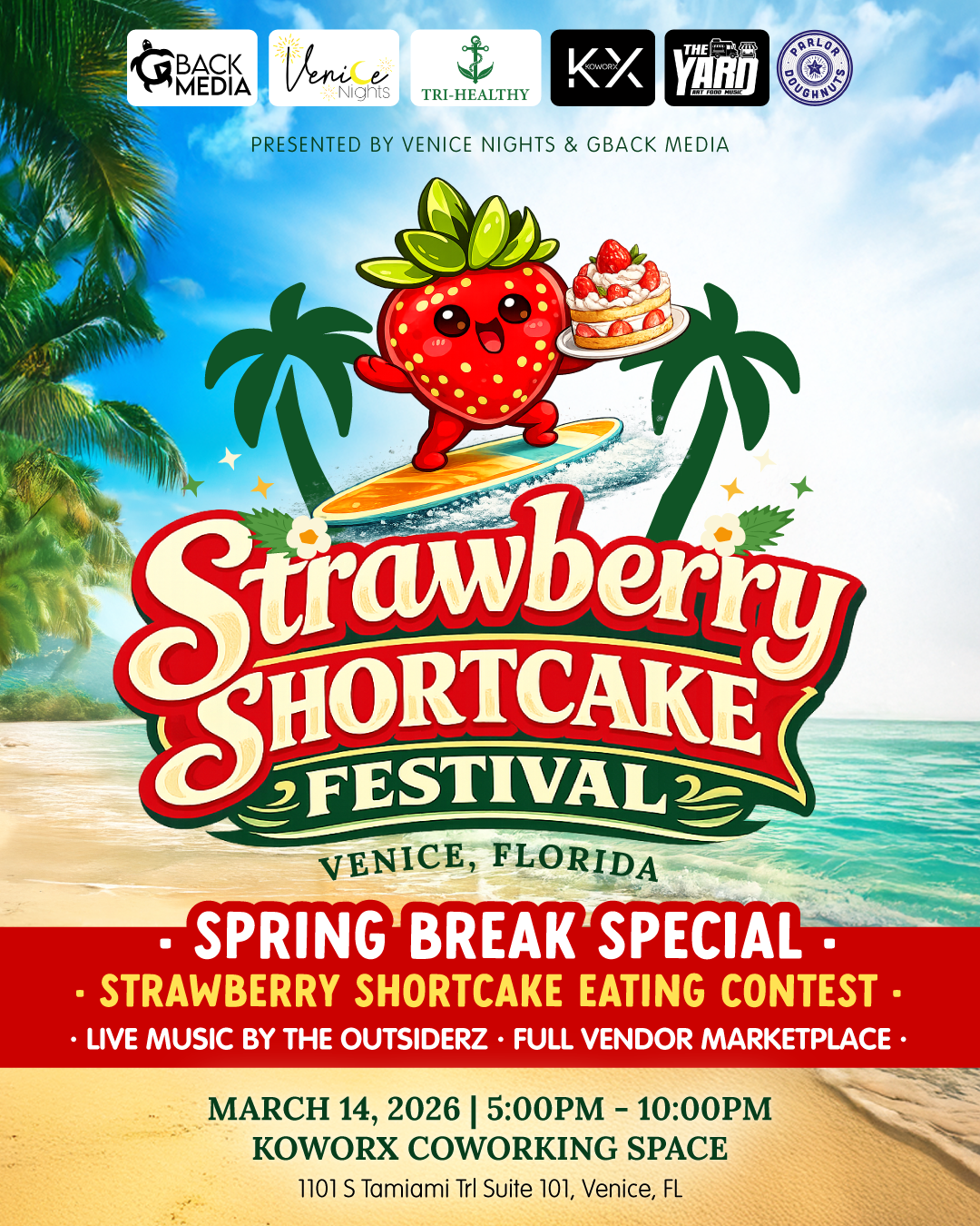 3/14 First Strawberry Shortcake Annual Festival in Venice FL