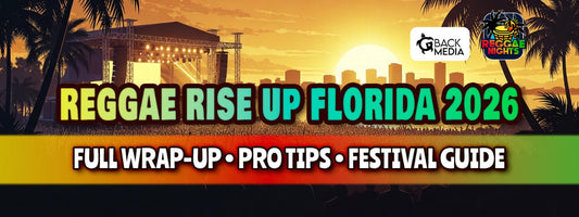 Reggae Rise Up Florida 2026 wrap-up banner with sunset festival stage, palm trees, and “Full Wrap-Up • Pro Tips • Festival Guide”
